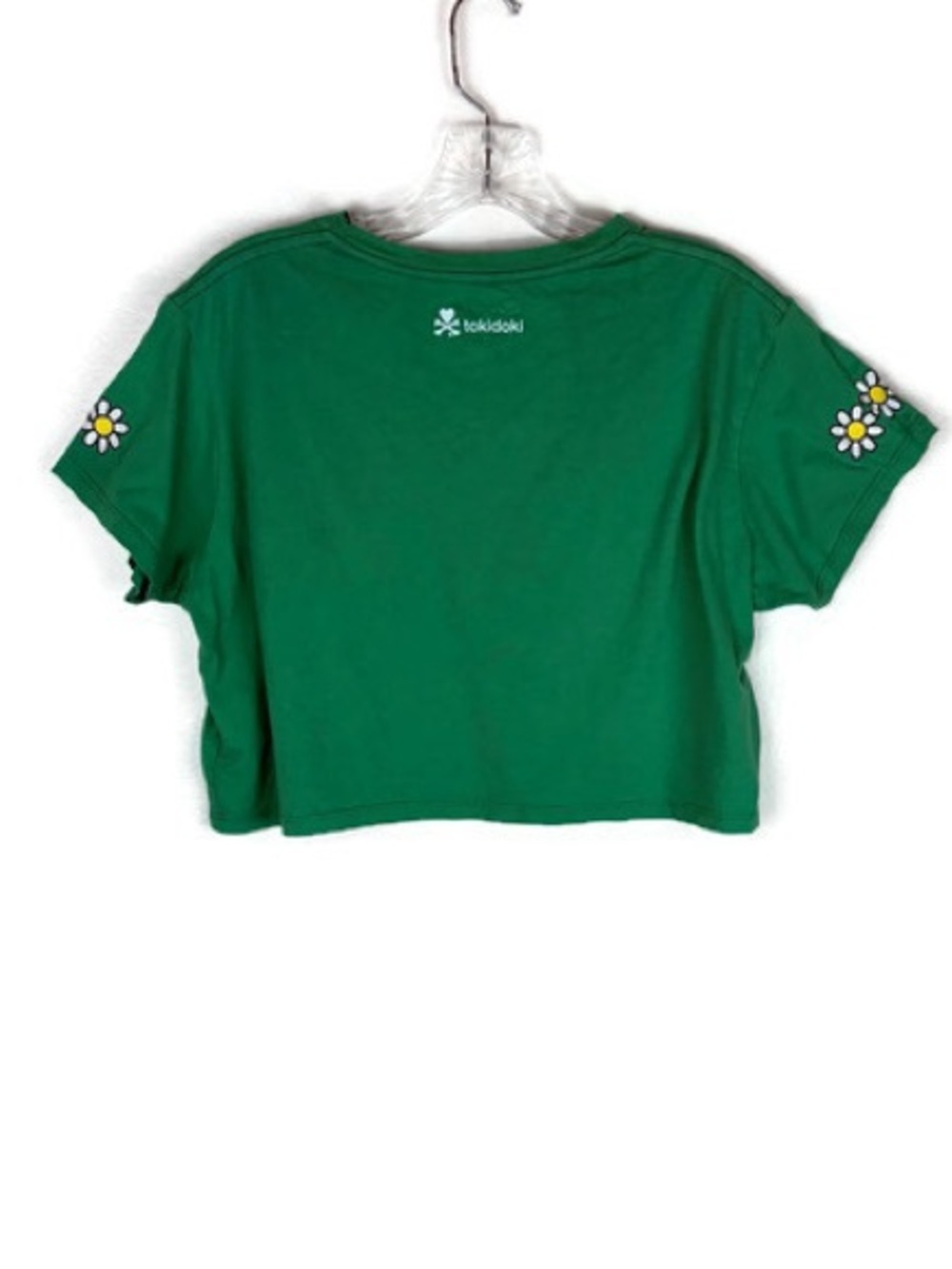 Tokidoki Donutella Floral Crew Neck Cropped Short Sleeve Tee in Green/White - Picture 9 of 9
